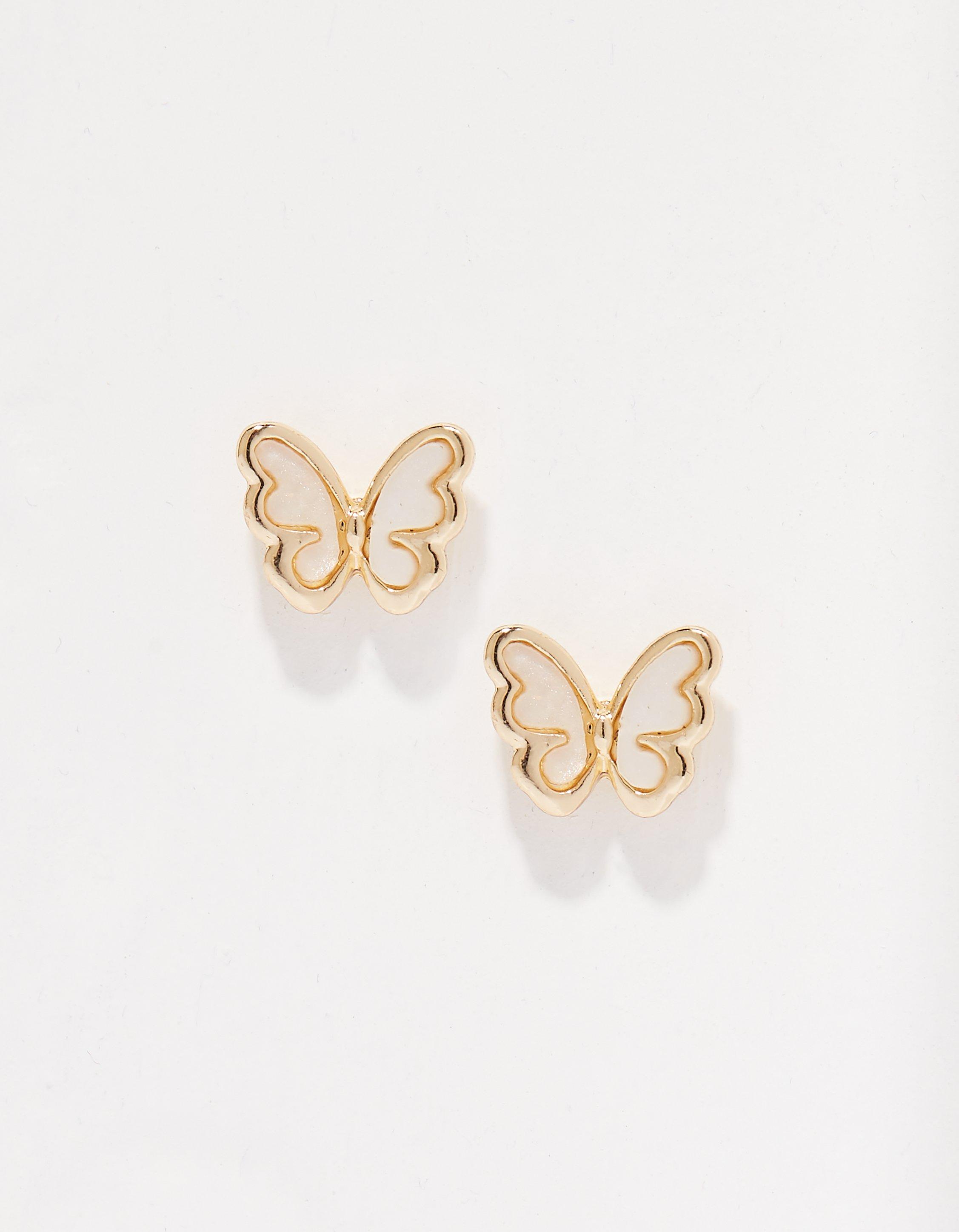Enamel Butterfly Stud Earrings