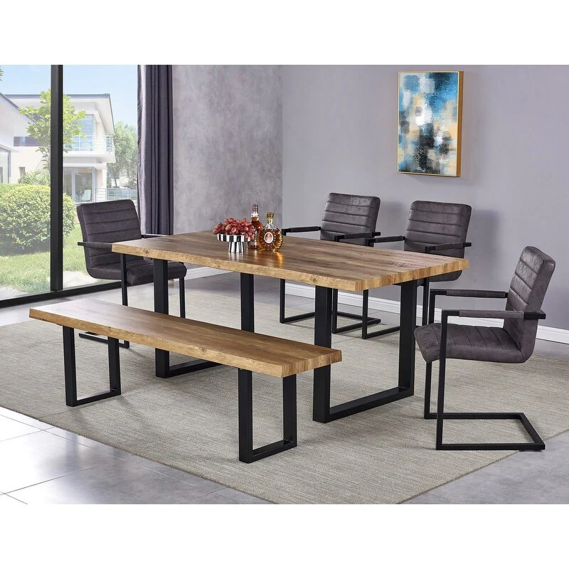 Best Master Furniture Oak Wood Dining Bench