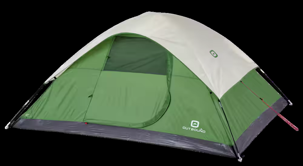 Outbound 3-Season, 4-Person Easy Set-Up Camping Dome Tent w/ Rain Fly & Carry Bag