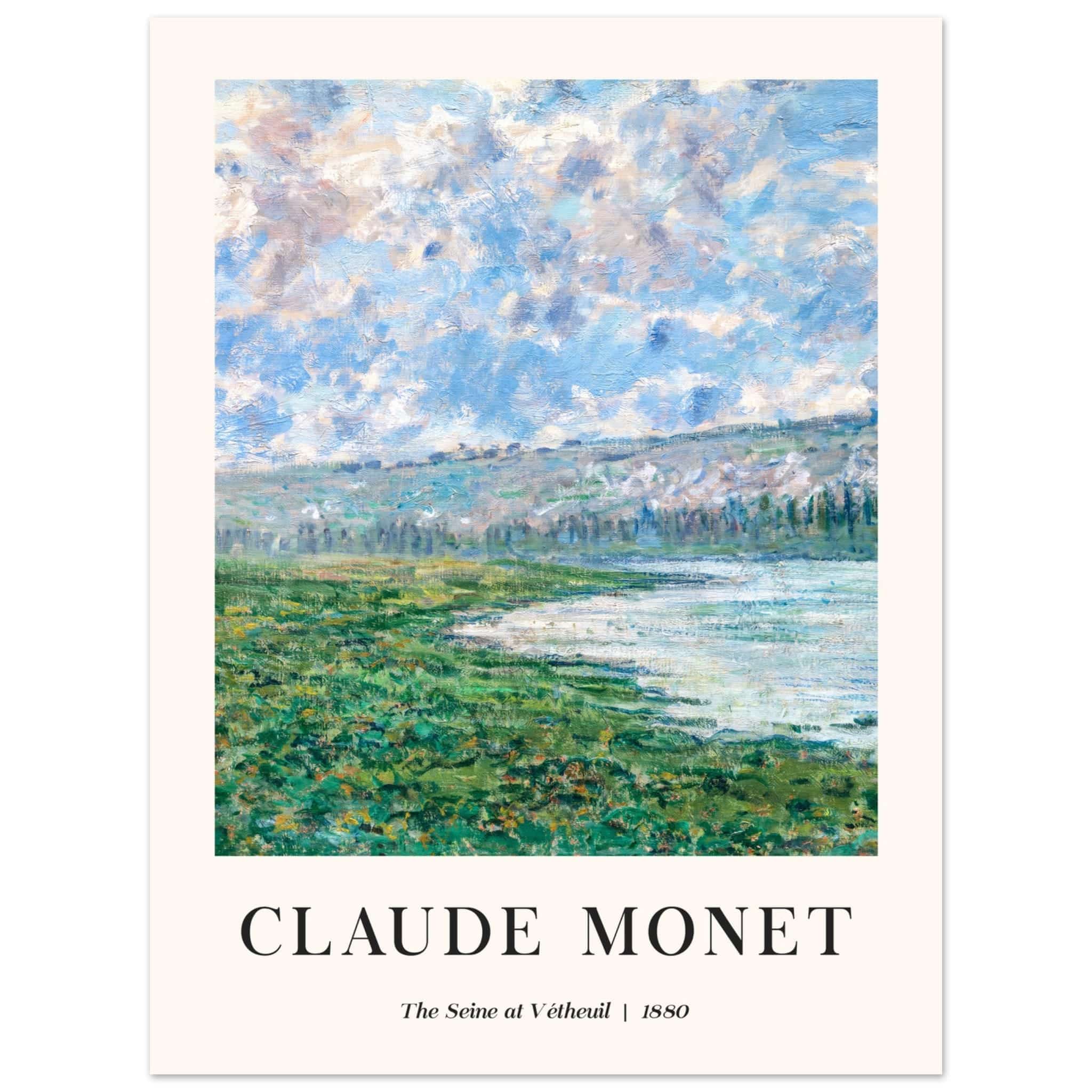 Artfulprints Poster Claude Monet - The Seine at Vétheuil  - 30x40 cm - Blauw
