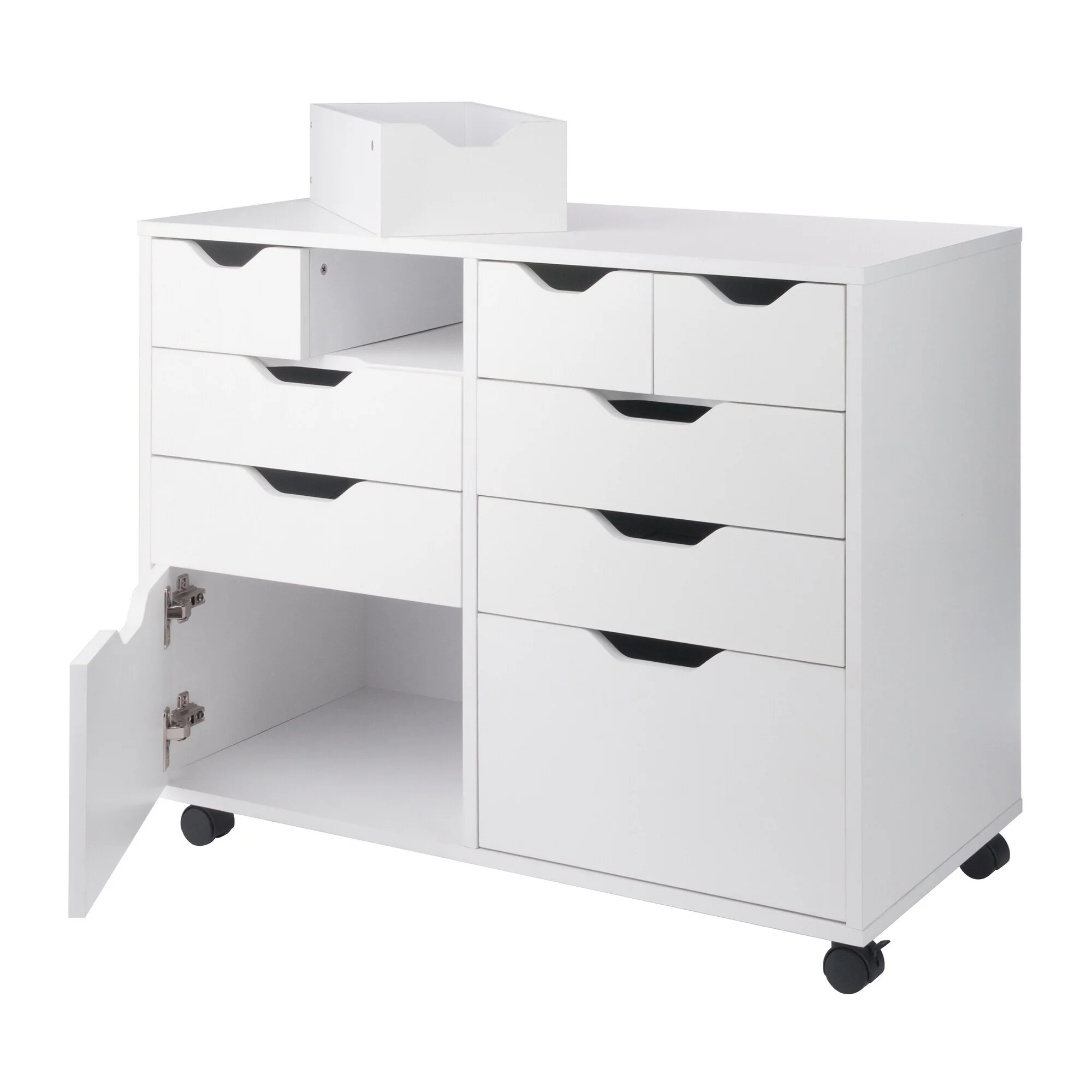 Multi-Storage Wide Mobile Cabinet - 32.25 - White