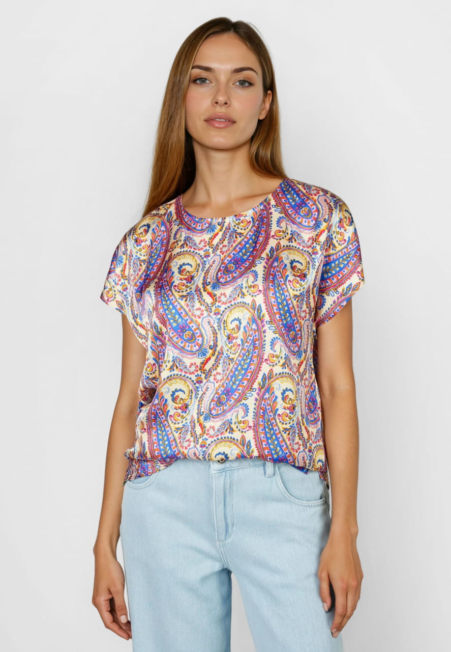 Blusentop mit Paisleyprint