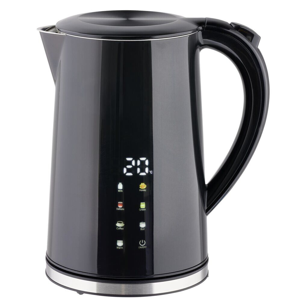 Bouilloire digital 1,7L température ajustable 7 modes pré-enregistrés 2200W noire