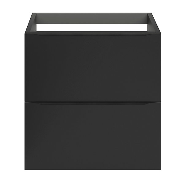 Meuble sous vasque suspendu noir mat l.60 x H.60 x P.45 cm, GoodHome Imandra