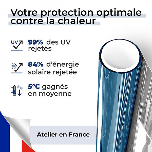 DIMEXACT - Film anti chaleur pour velux - bleu - 152 cm x 1.5 m - en Rouleau