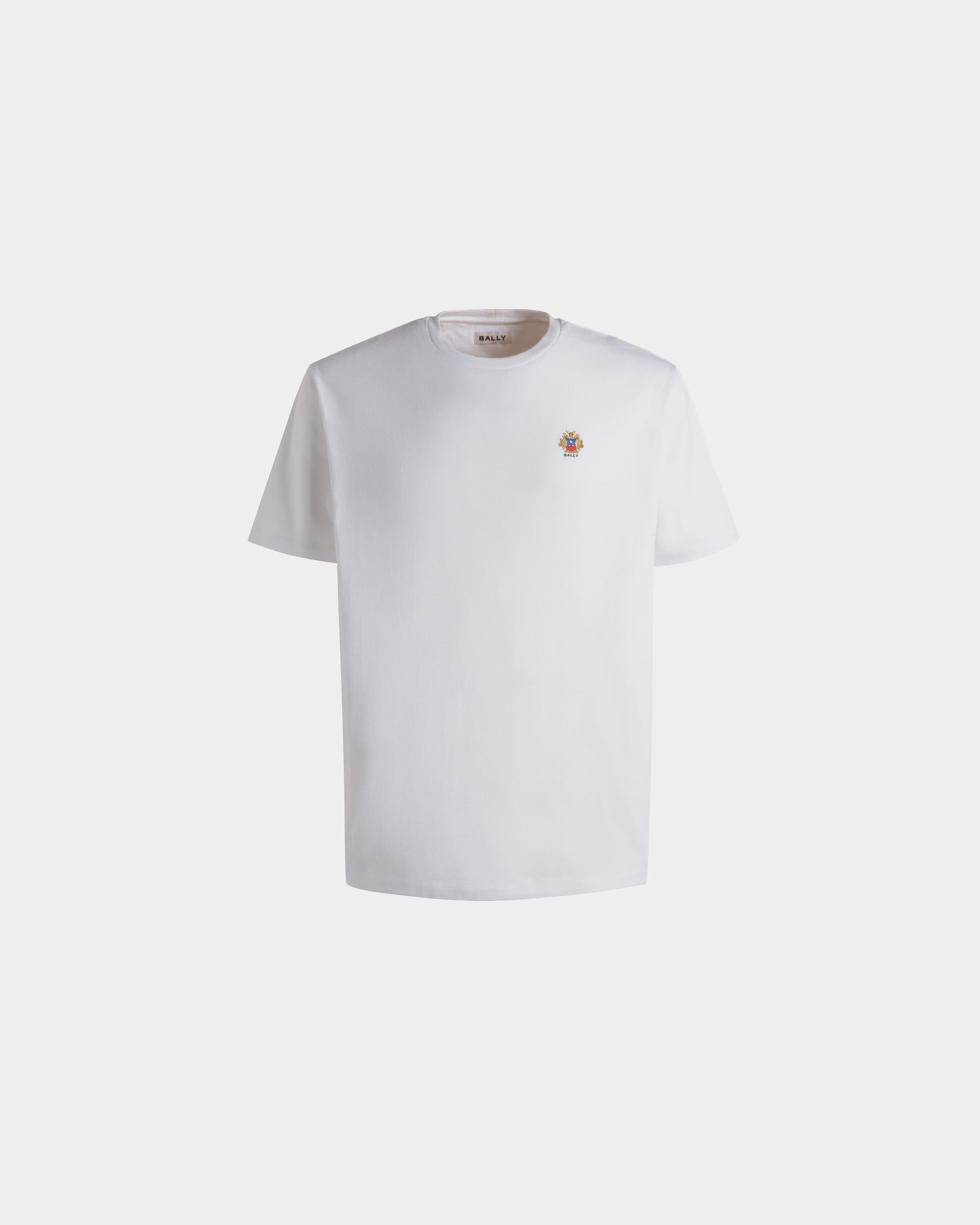 T-Shirt Aus Baumwolle In Weiß Mit Bally Crest Logo