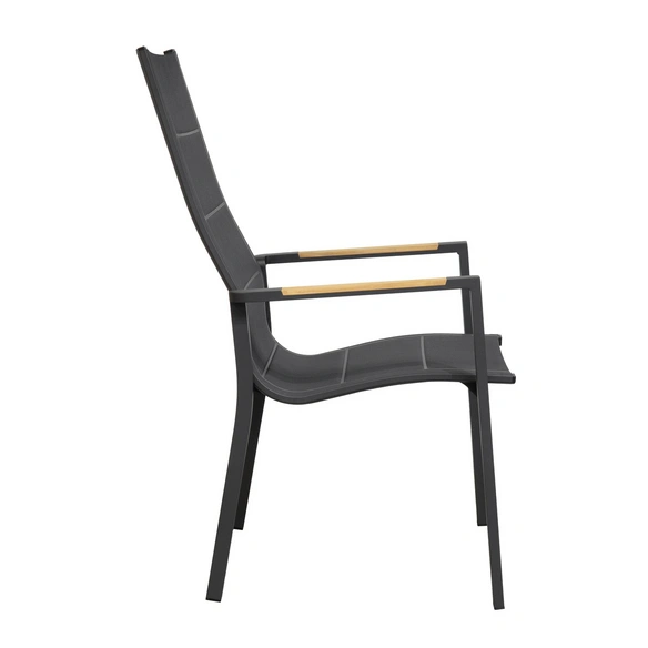 Hochlehner »Unicamo«, Aluminium/Textilene/Teakholz, BxHxT: 57 x 108 x 68 cm