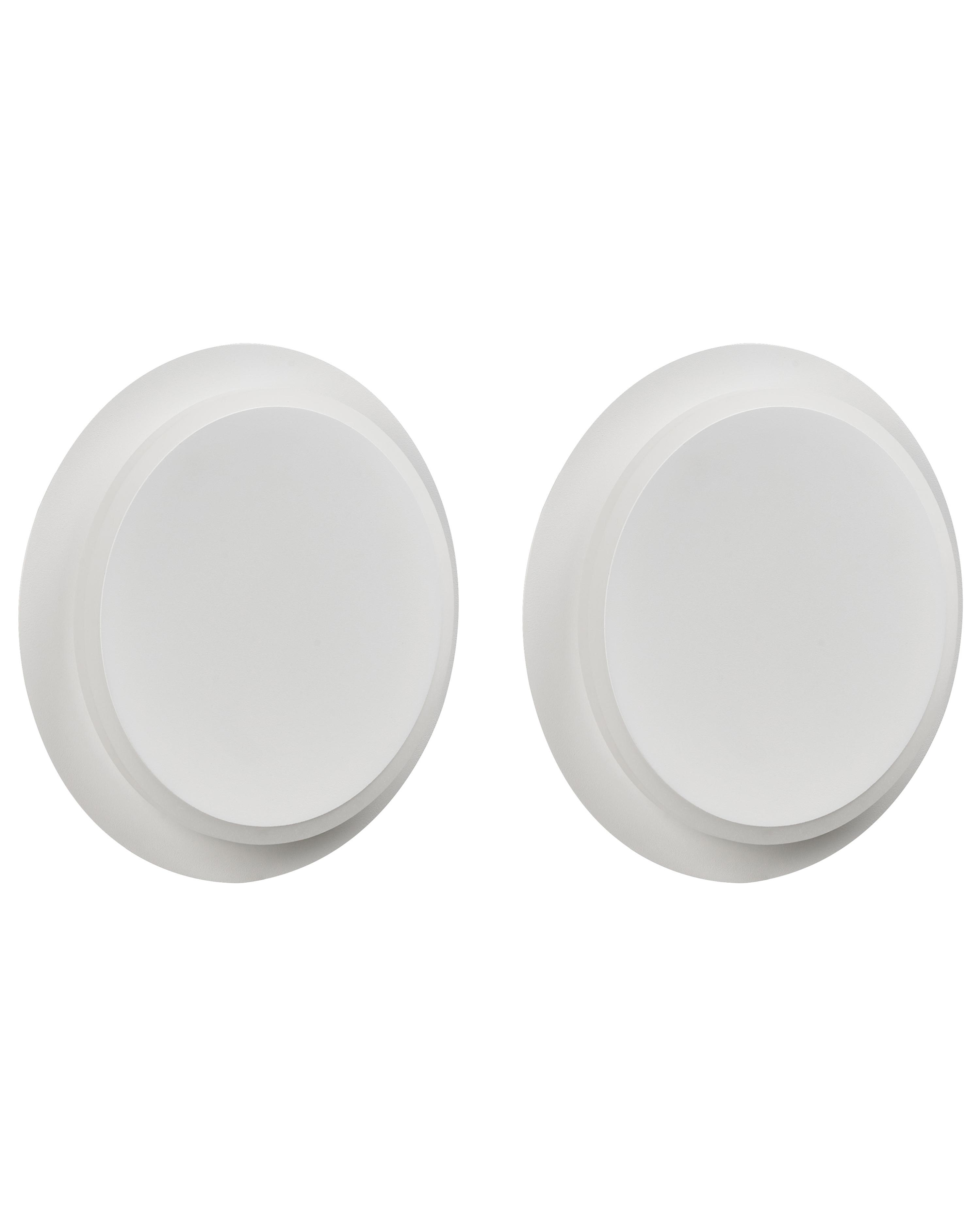 Set of 2 Wall Lamps SEMNON LED Metal White