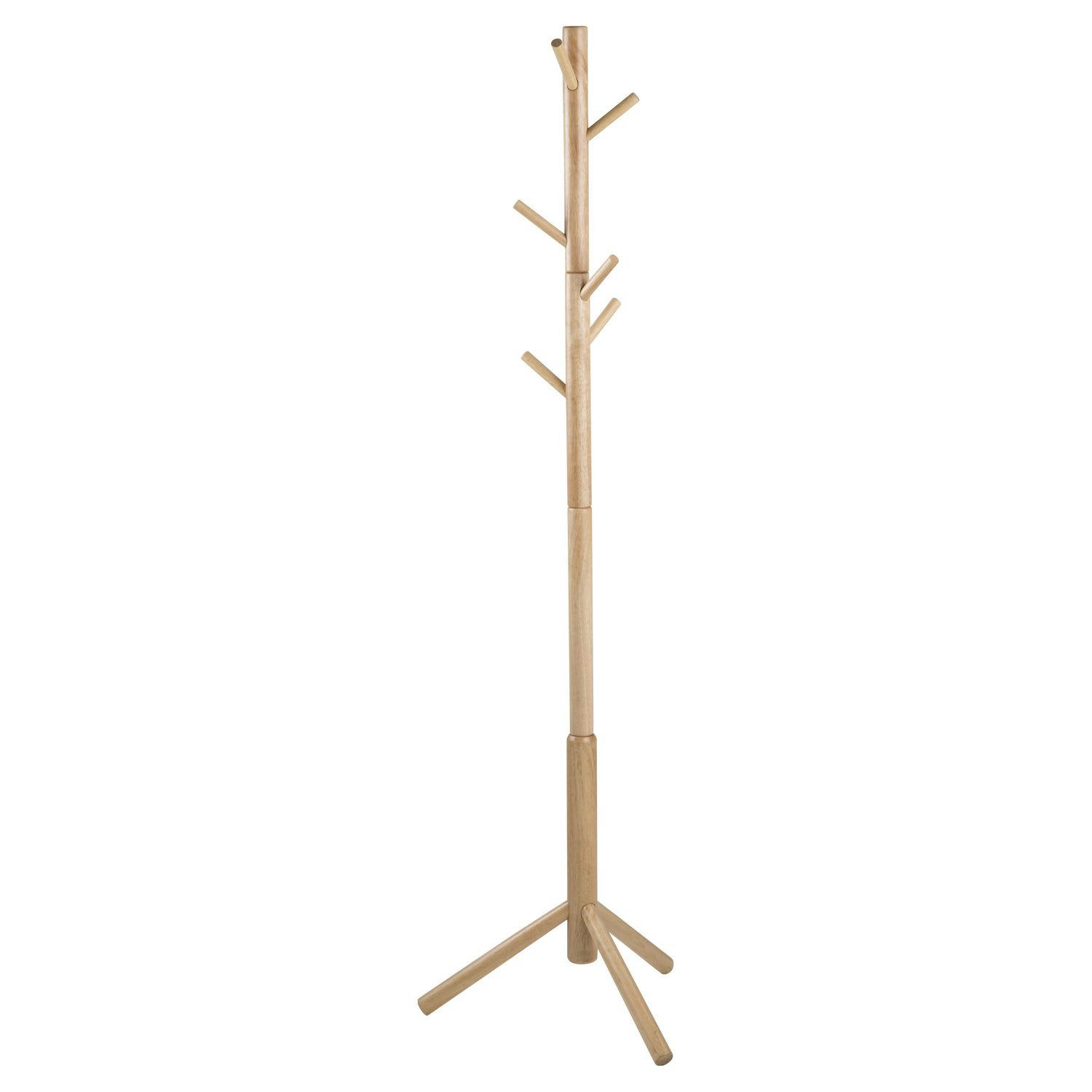 BRIMAN - Porte manteau  à 7 accroches en bois d'hévéa beige