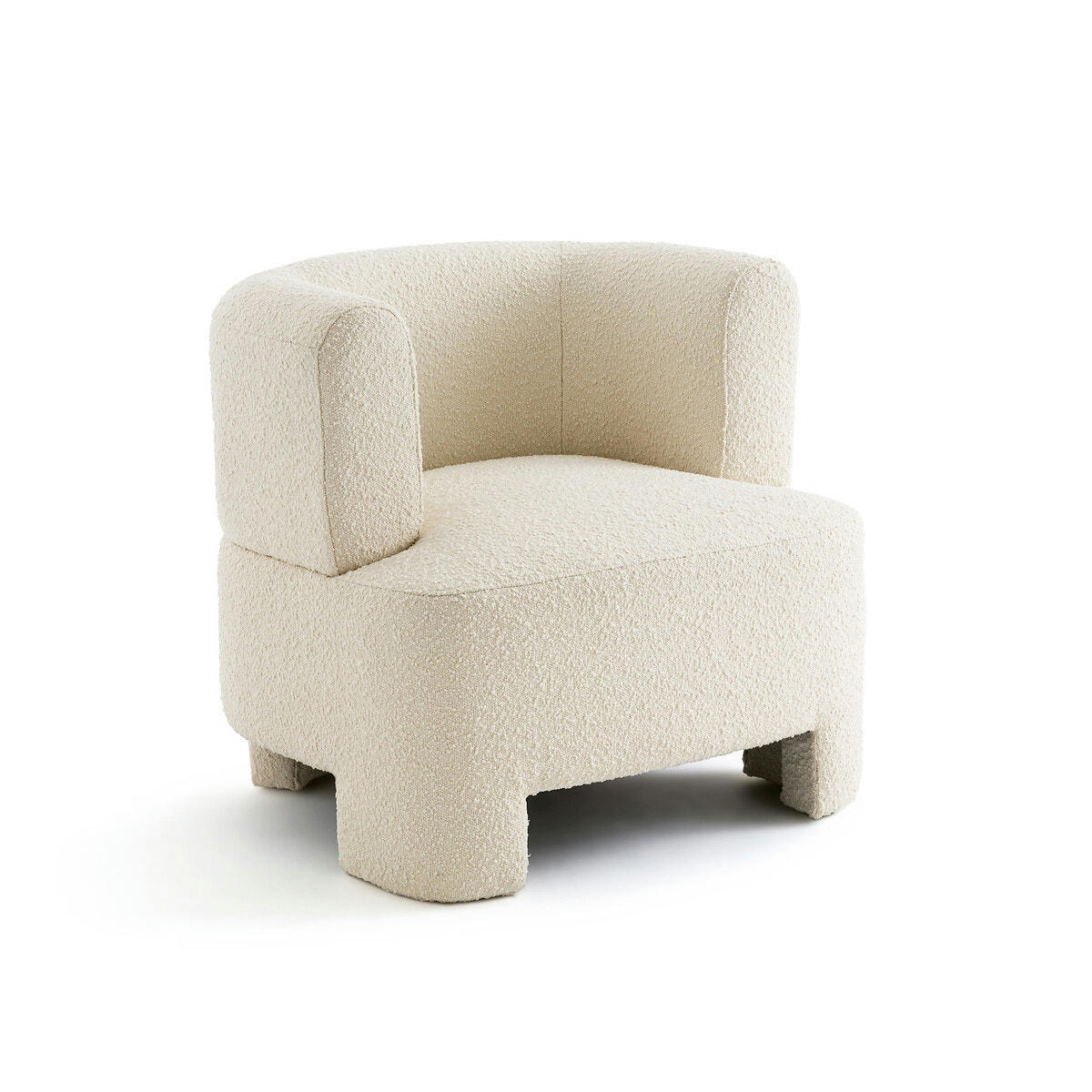 Fauteuil petit modèle tissu bouclette, Darrel