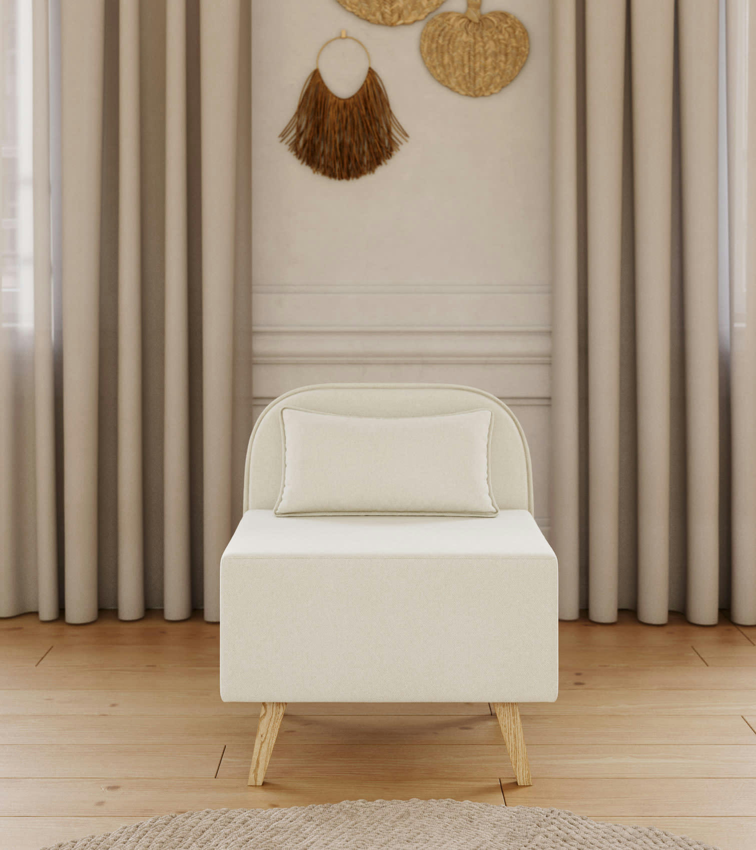 SARAH - Fauteuil  en tissu beige