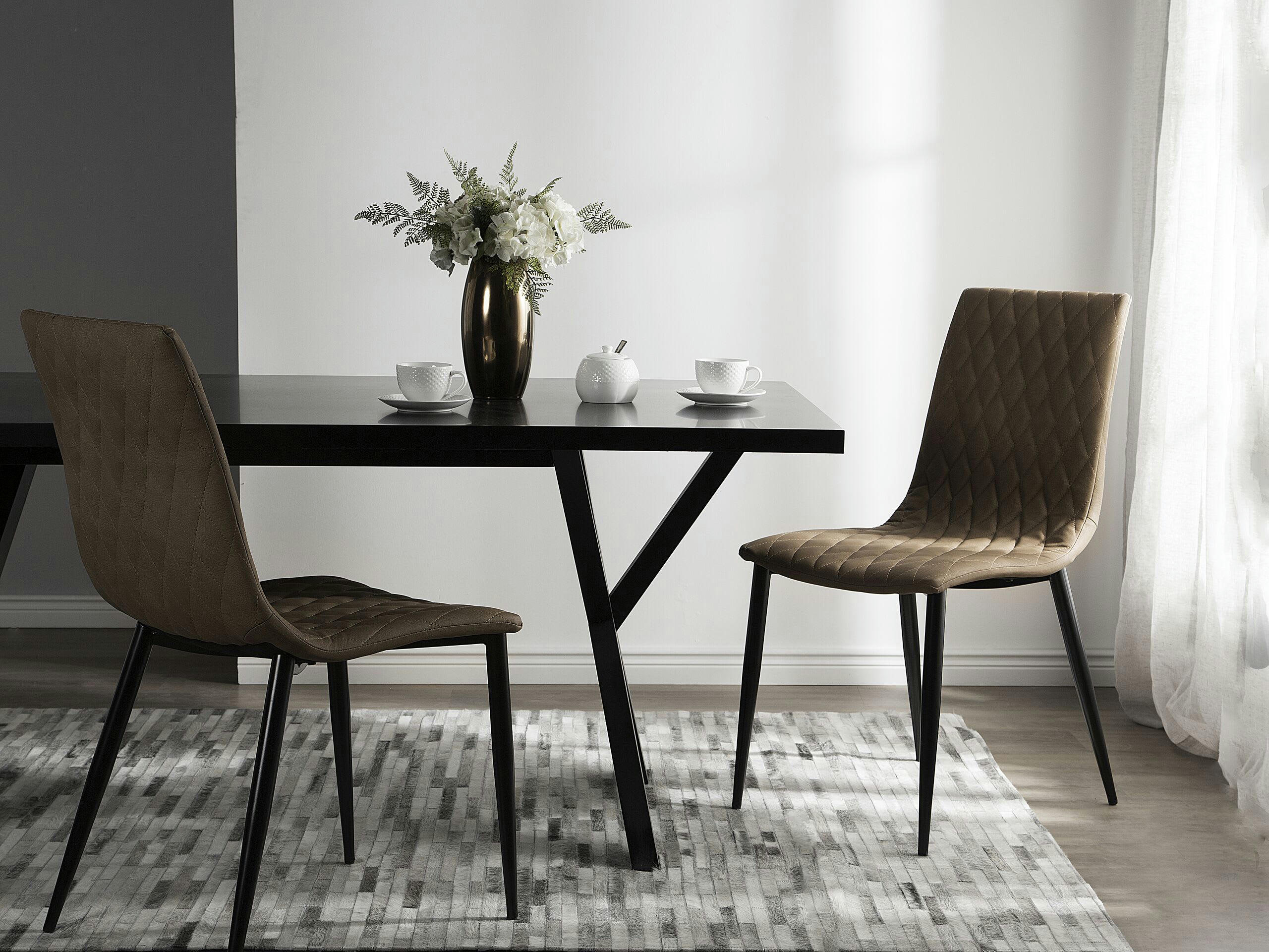 MONTANA - Lot de 2 chaises en cuir PU marron clair