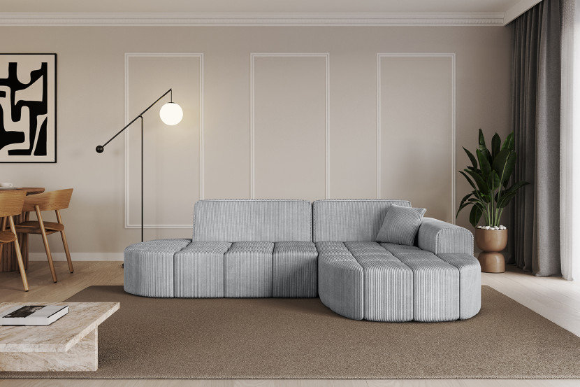Narożnik prawostronny bez funkcji spania LIVO-L1 - 252x173x79,5 Szary