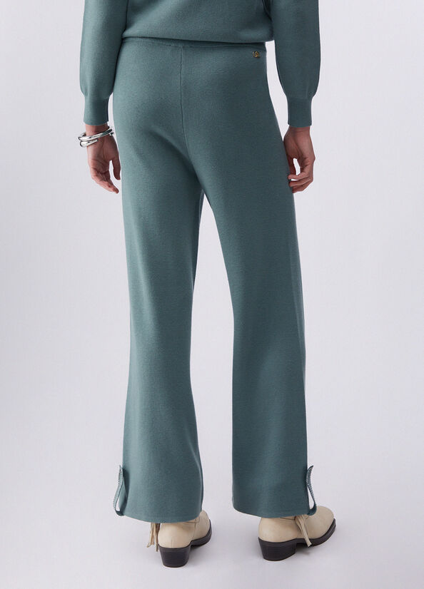 Pantaloni in maglia con perline