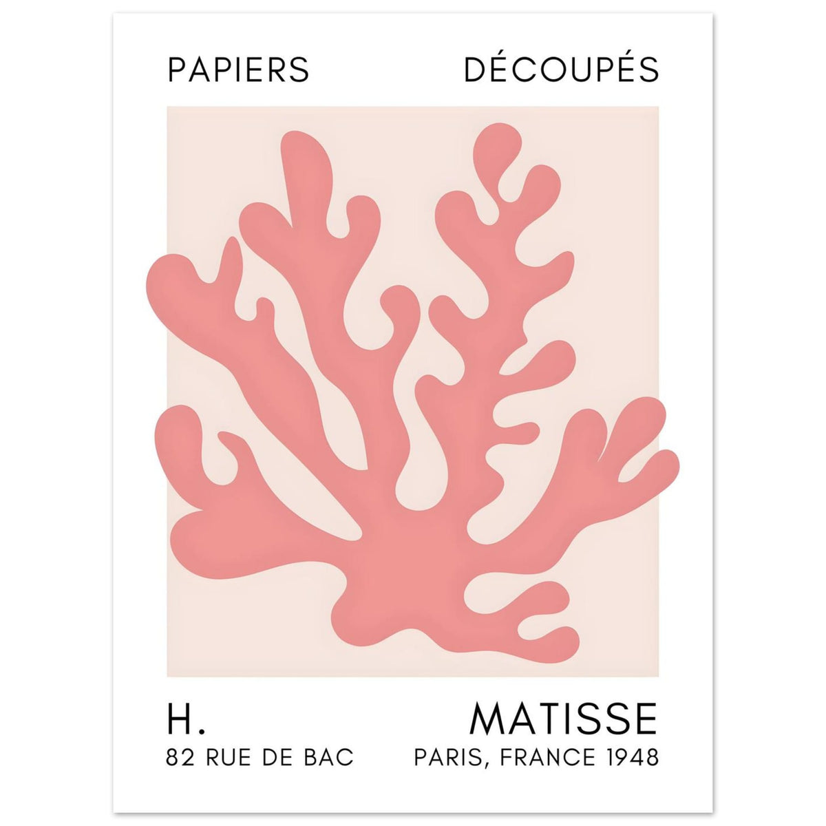 Artfulprints Poster Matisse – Saltflower shapes taupe  - 30x40 cm - Taupe