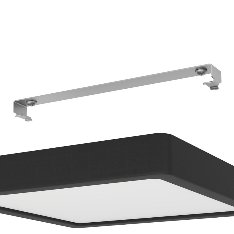 Plafonnier LED Fueva 5 noir 21 x 21 cm blanc chaud 2000 lm 17 W EGLO