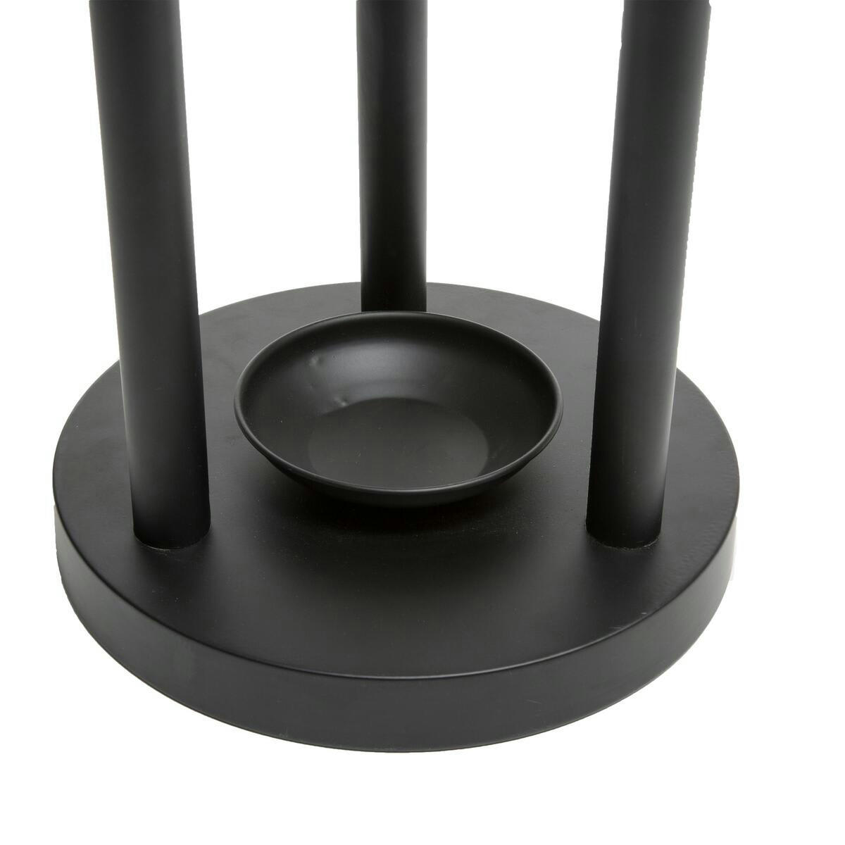 - Portemanteau sur pied bois et noir + porte parapluies - 38x38x174cm