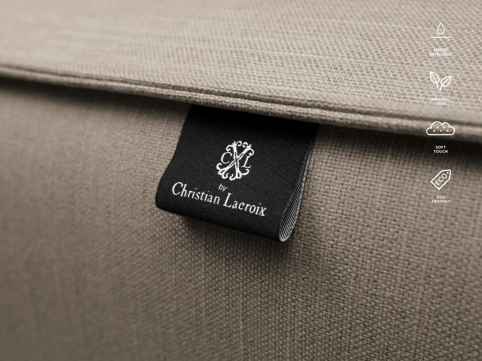 PARIS - Canapé 2 places en Tissu Structurel Beige Foncé