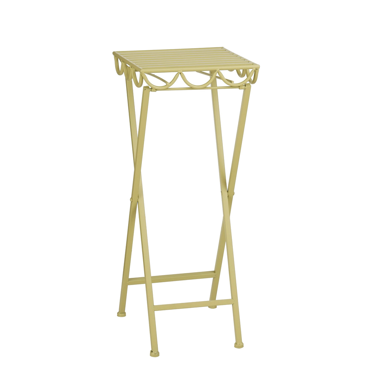 Mica Decorations Rosalie Planttafel voor Buiten - Plantenstandaard voor Kamerplanten 68 x 28cm - Inklapbaar - IJzer - Lichtgroen