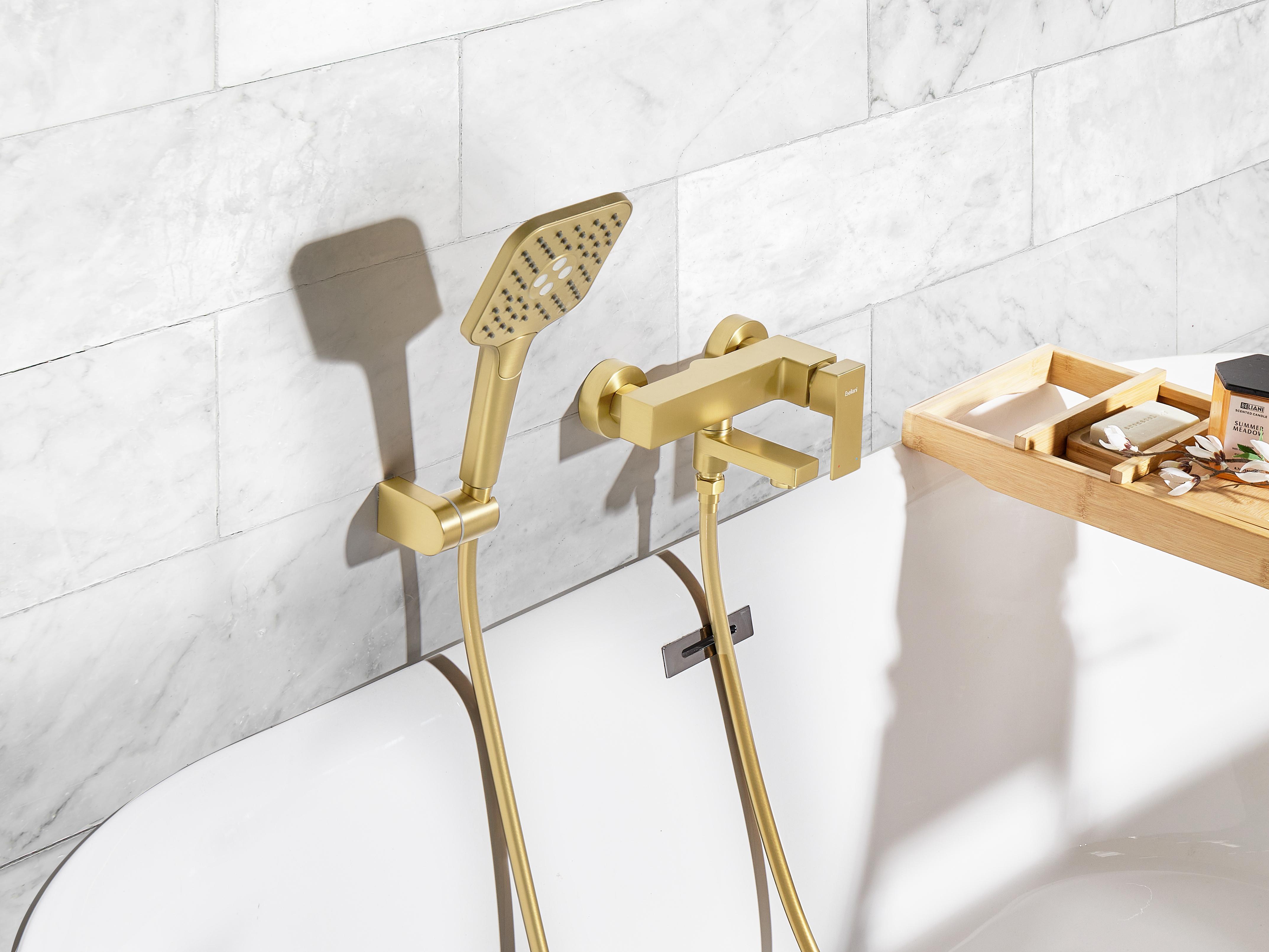 Wall Mounted Bath Shower Mixer Tap TARAPOTO Gold