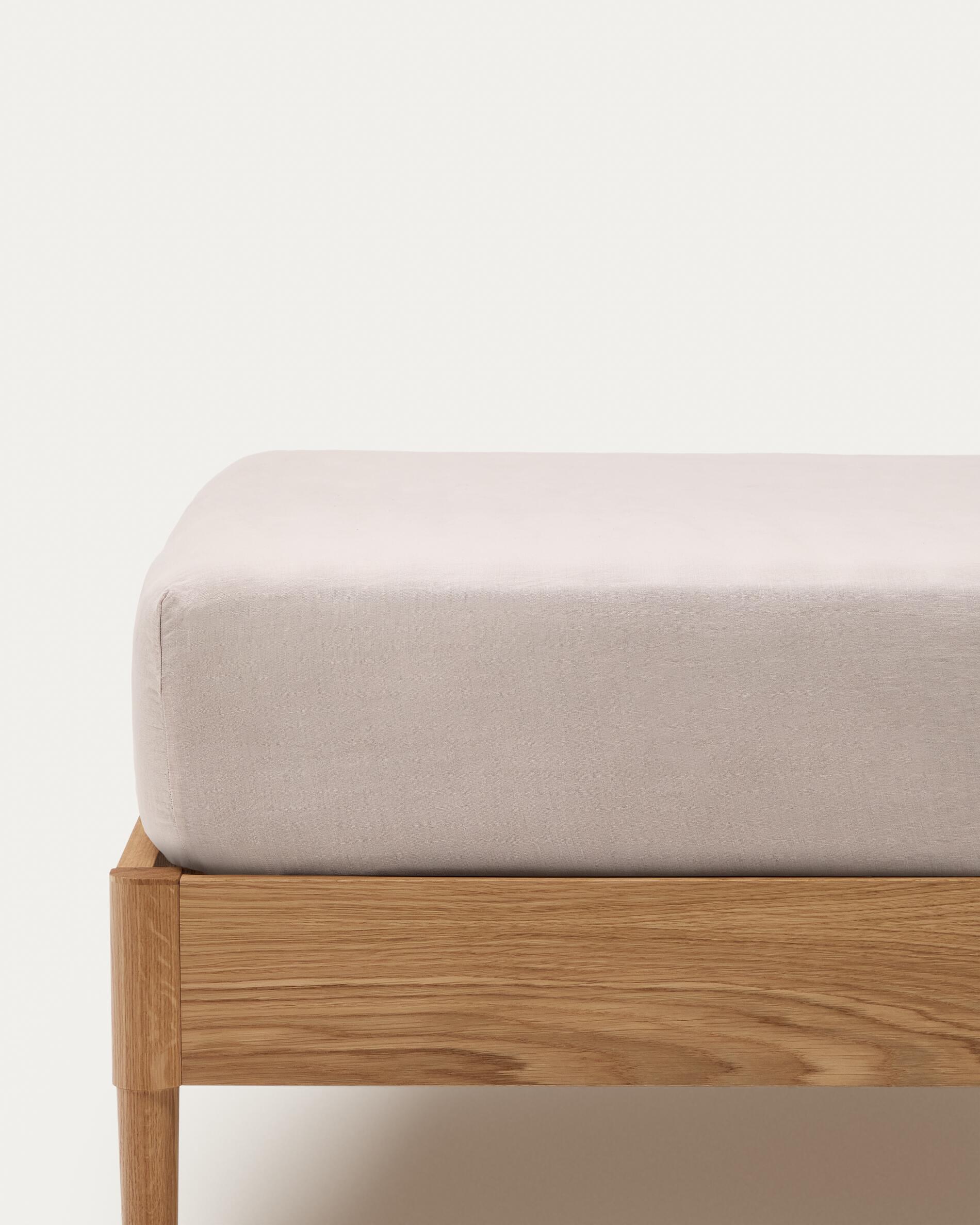 Simmel ecru linen blend adjustable bottom sheet for 160 cm bed