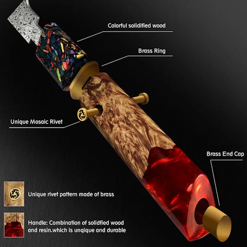NNEOBADamascus Stainless Steel Chef Knife 13.7cm Blade
