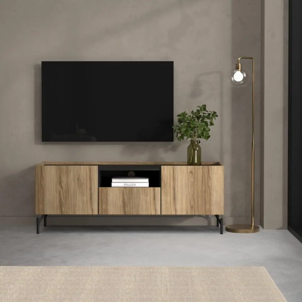 Calicosy - BILLIE TV-meubel 120 cm - Zwart - 41,3x147x54 cm