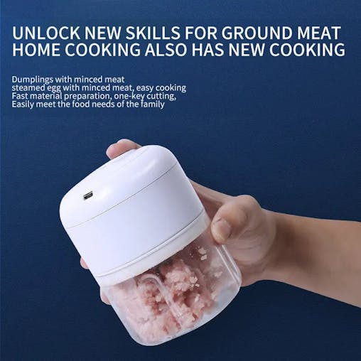 NNEOBA Electric Garlic Masher USB Rechargeable Mini Food Chopper White