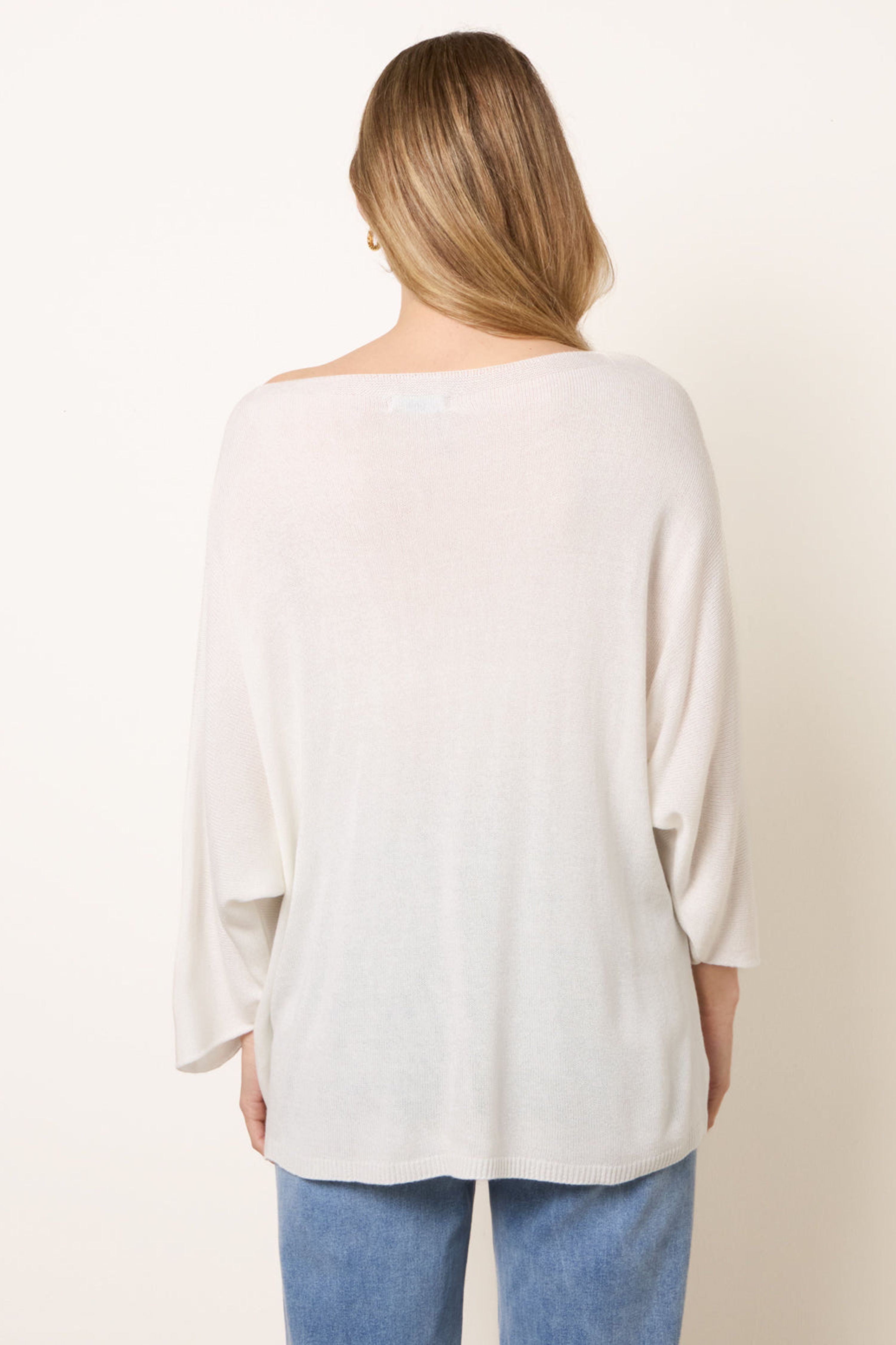 Blue Vanilla Ivory Thin Knit Soft Jumper