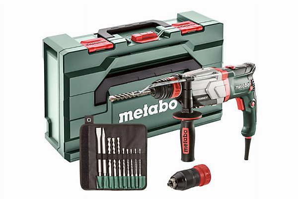Marteau perforateur SDS-Plus UHEV 2860-2 QUICK SET 1100 W METABO avec coffret et jeu de 10 forets 600713510
