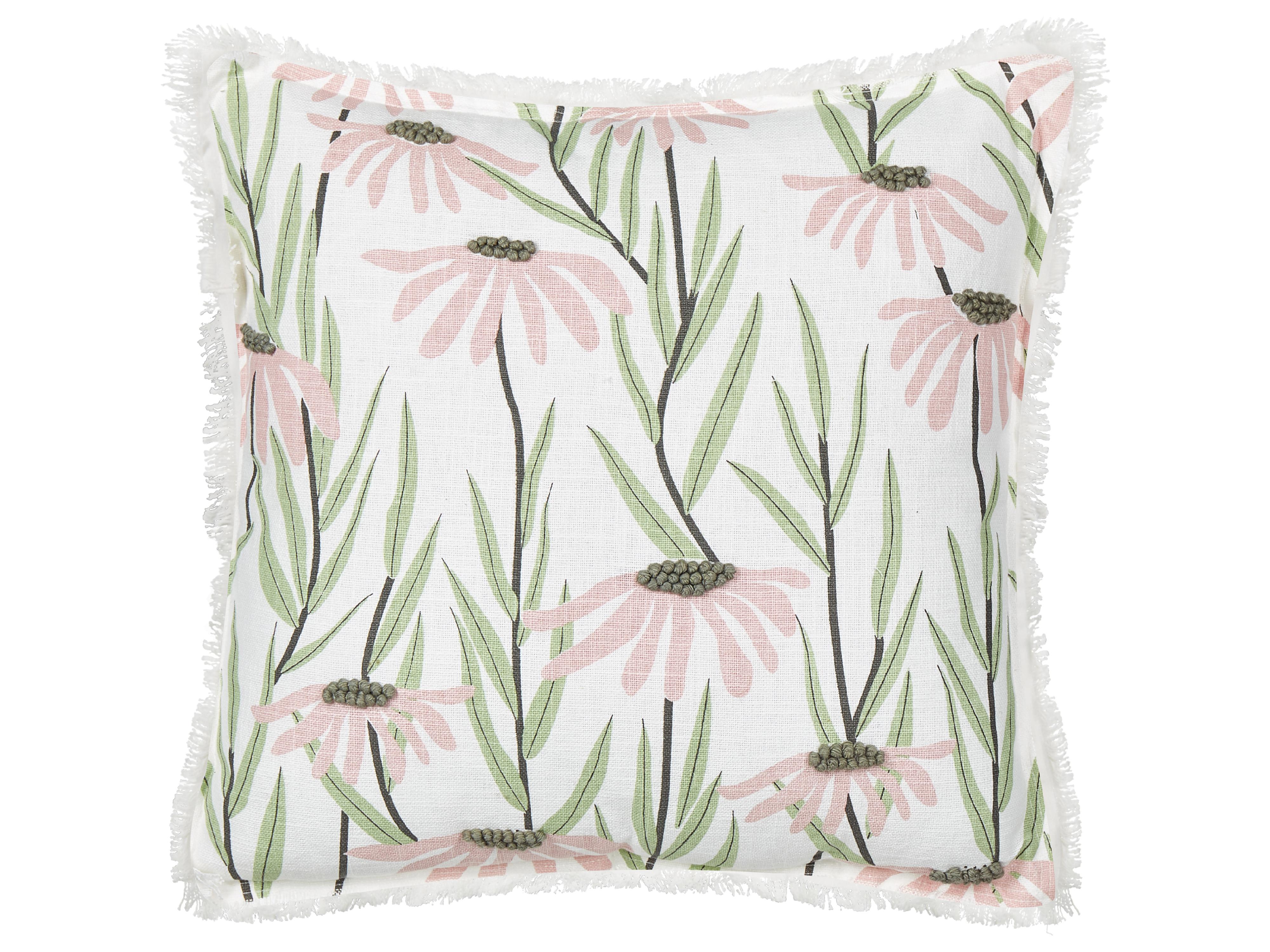 Throw Cushion GYNURA Cotton 45 x 45 cm Multicolour Floral Pattern