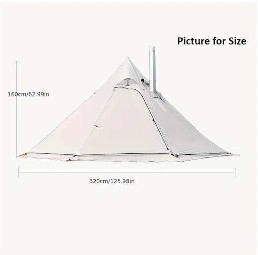 NNETM Ultra-Light 3.2m Diameter Four-Season Camping Pyramid Tent with Smoke Window