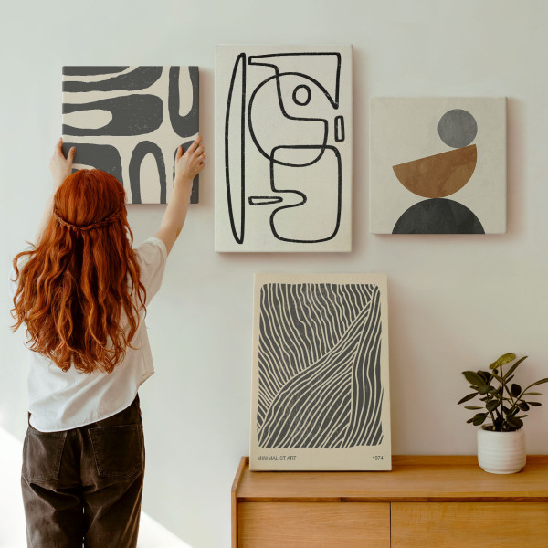 Obraz canvas 4 częściowy Linie tekstury |40x40, 40x60| Wallfluent