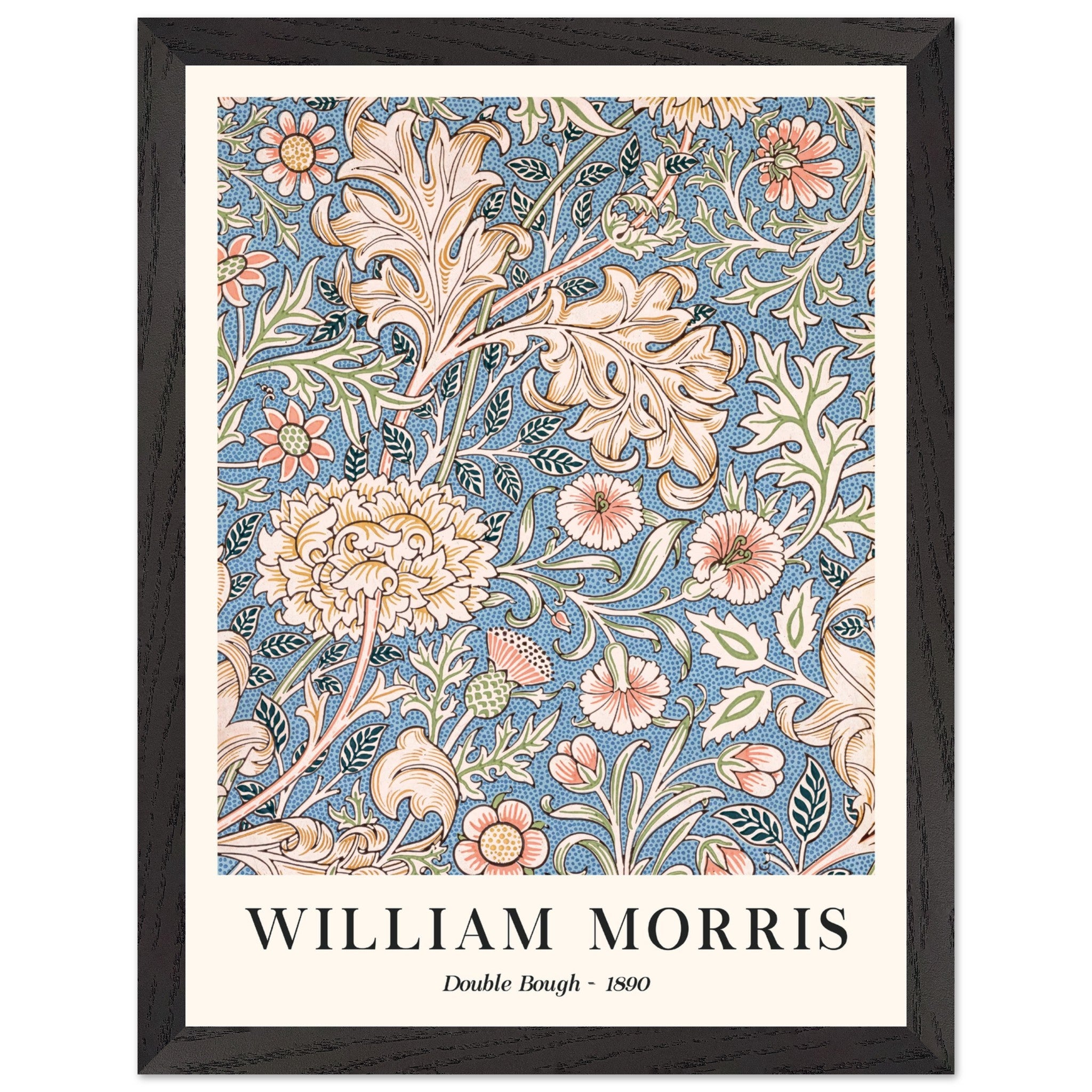 Artfulprints Poster met Lijst William Morris - Double bough 1890  - 30x40 cm - Blauw