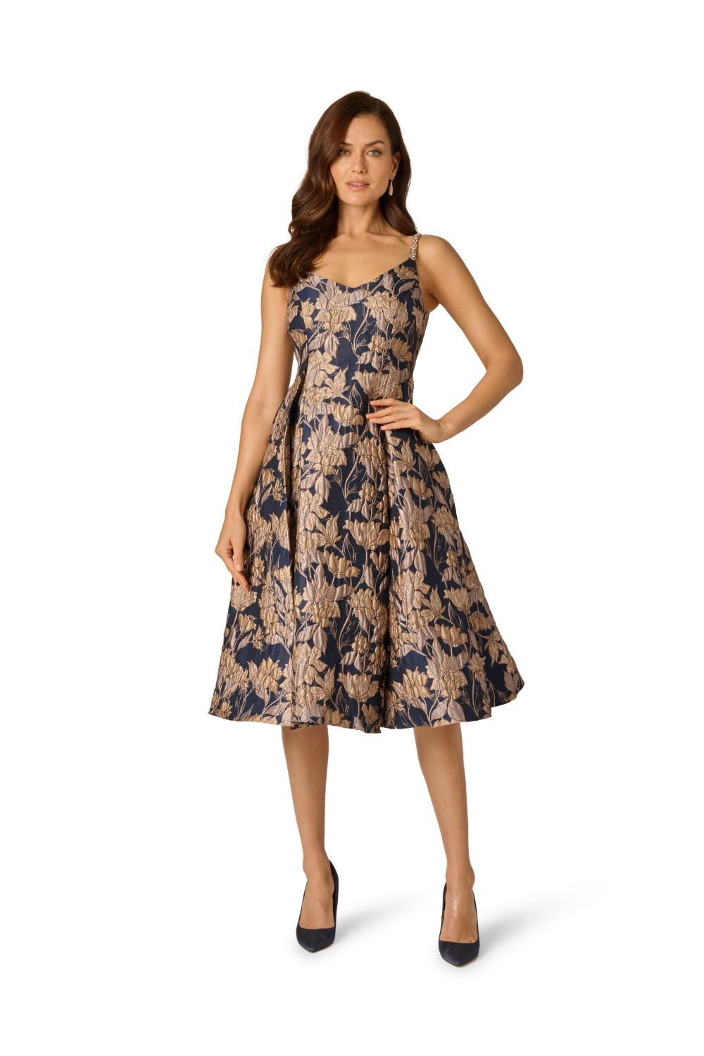 Adrianna Papell Jacquard Midi Dress