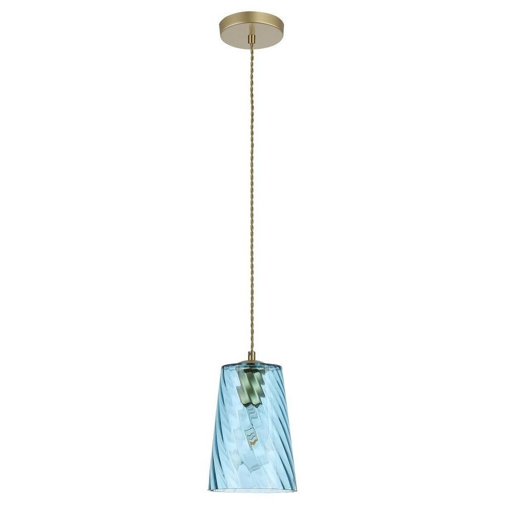 Lampa wisząca złoto-niebieska Azurine 1xE27x40W wym: 175x15x15 cm Rabalux