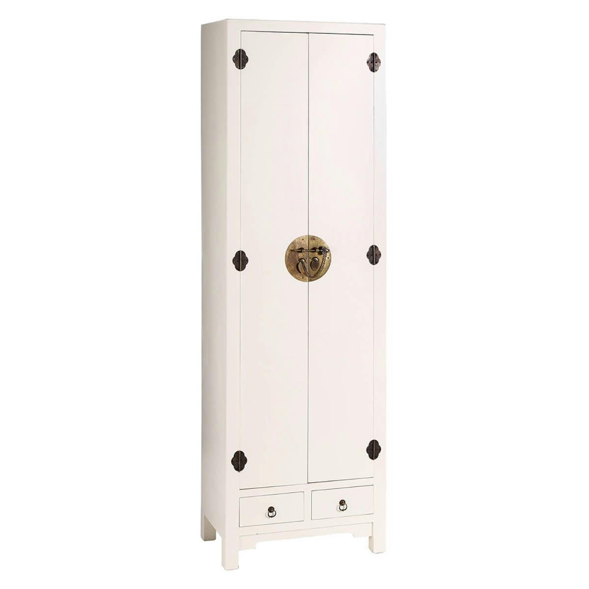 IVANA - Armoire  2 portes 2 tiroirs coloris blanc
