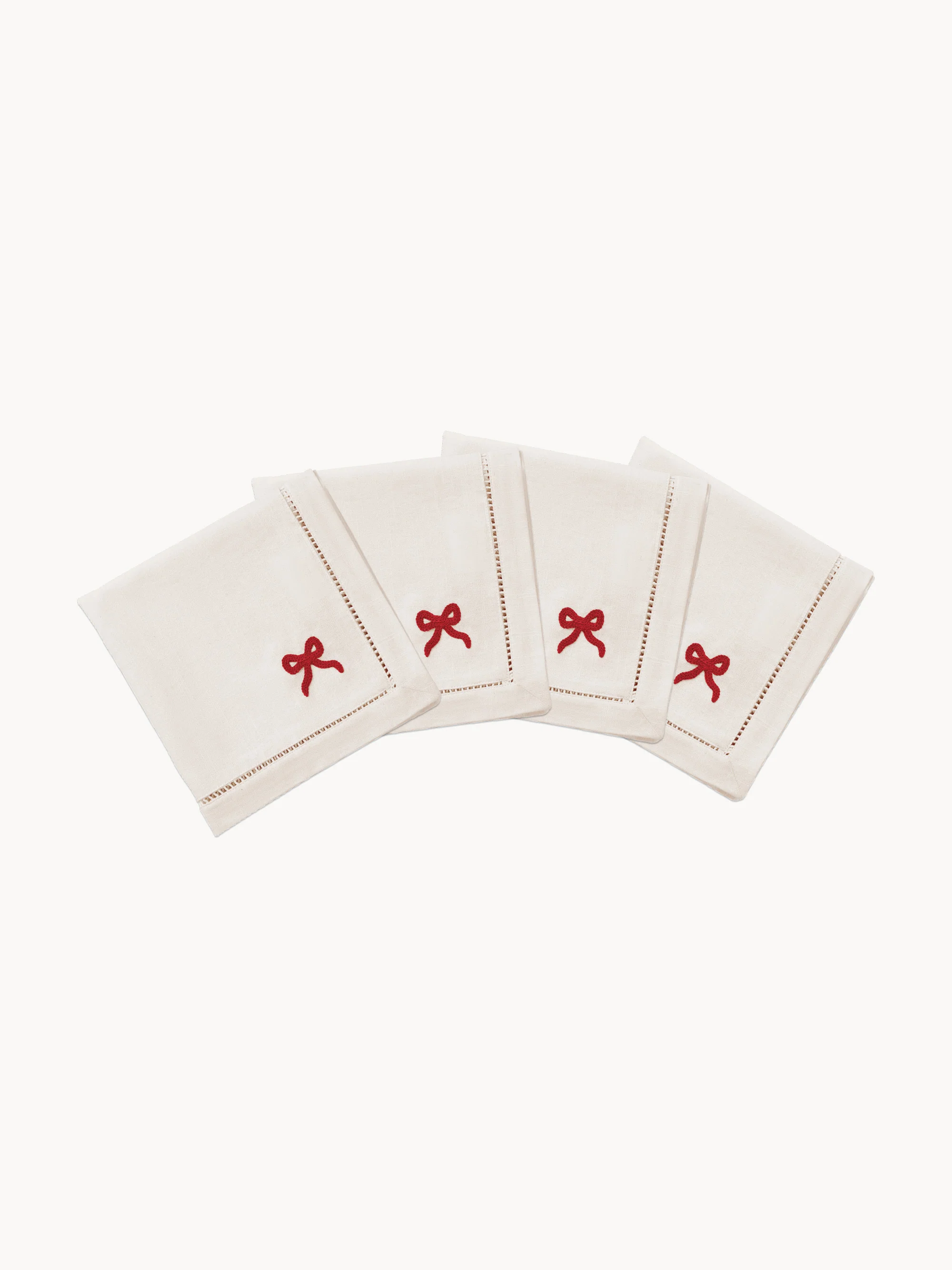 Handgefertigte Servietten Bow, 4er-Set