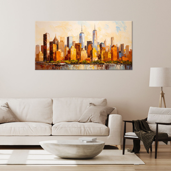Obraz do salonu sypialni biura, Panorama Nowy Jork Manhattan 80x40