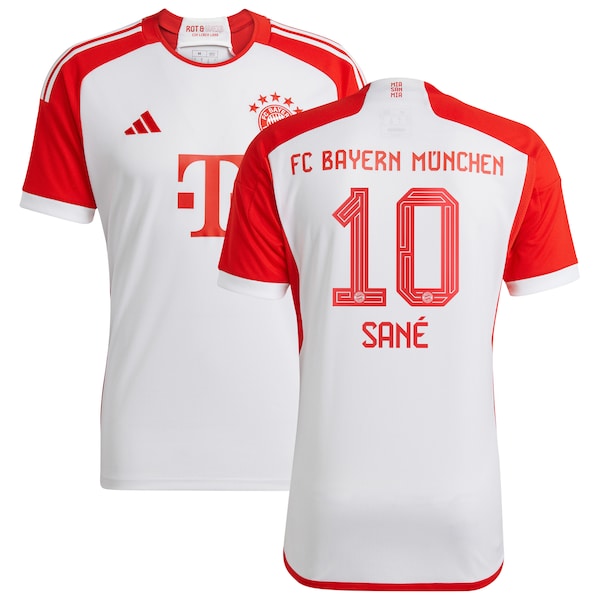 Leroy Sané Bayern Munich adidas 2023/24 Home Replica Jersey - White