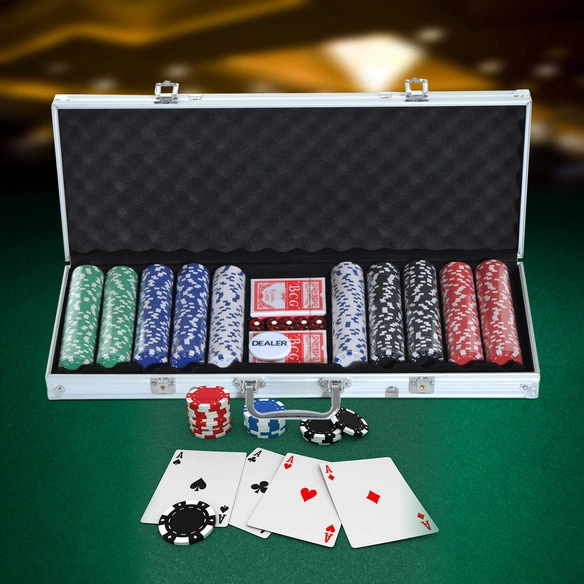 Pokerkoffer, bunt, Kunststoff/Aluminium