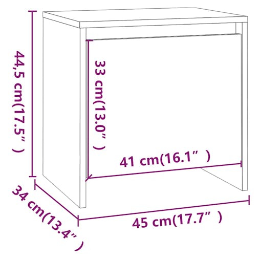 NNEVL Bedside Cabinets 2 pcs White 45x34x44.5 cm Chipboard