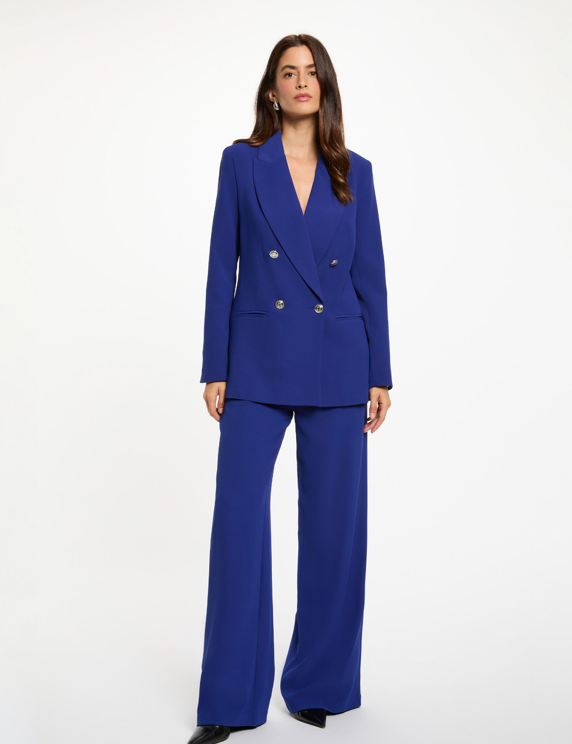 Wide-Leg Trousers Petroleum Blue Women