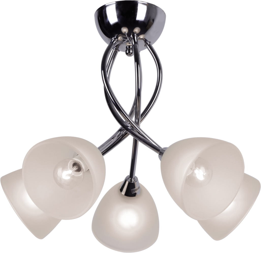 Lampa sufitowa chromowana biała FAMA 5xE14x40W wym: 37x44x44 cm Kaja