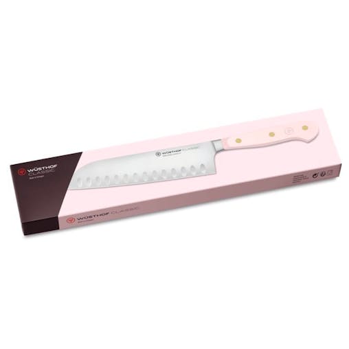 Wusthof Classic Santoku with Hollow Edge 17cm Knife | Pink Himalayan Salt