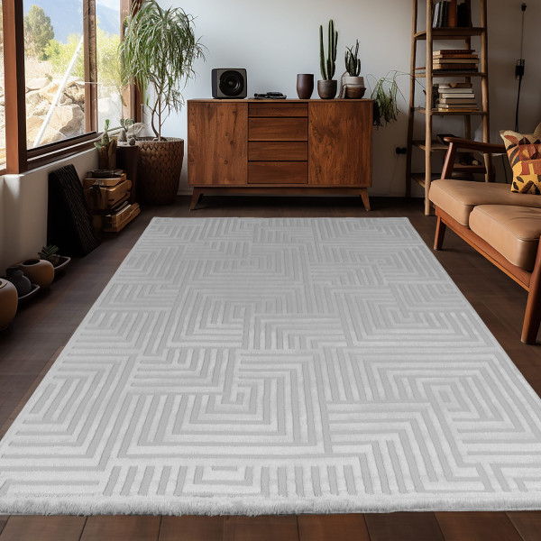 Dywan nowoczesny 3D Sahara ornament szary 120 cm x 170 cm