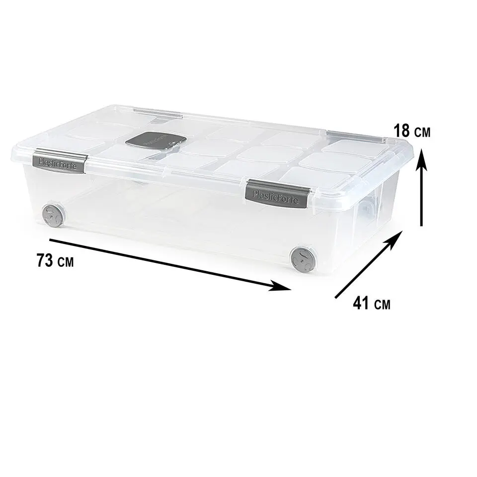 Plasticforte Opslagbak met deksel - 1x - 30L - 73 x 41 x 18 cm