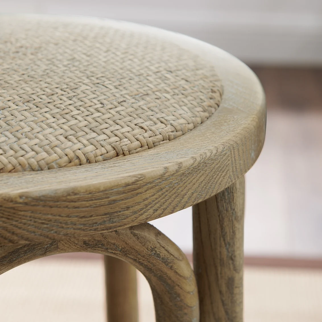 Flint Rattan Seat Backless Counter Stool