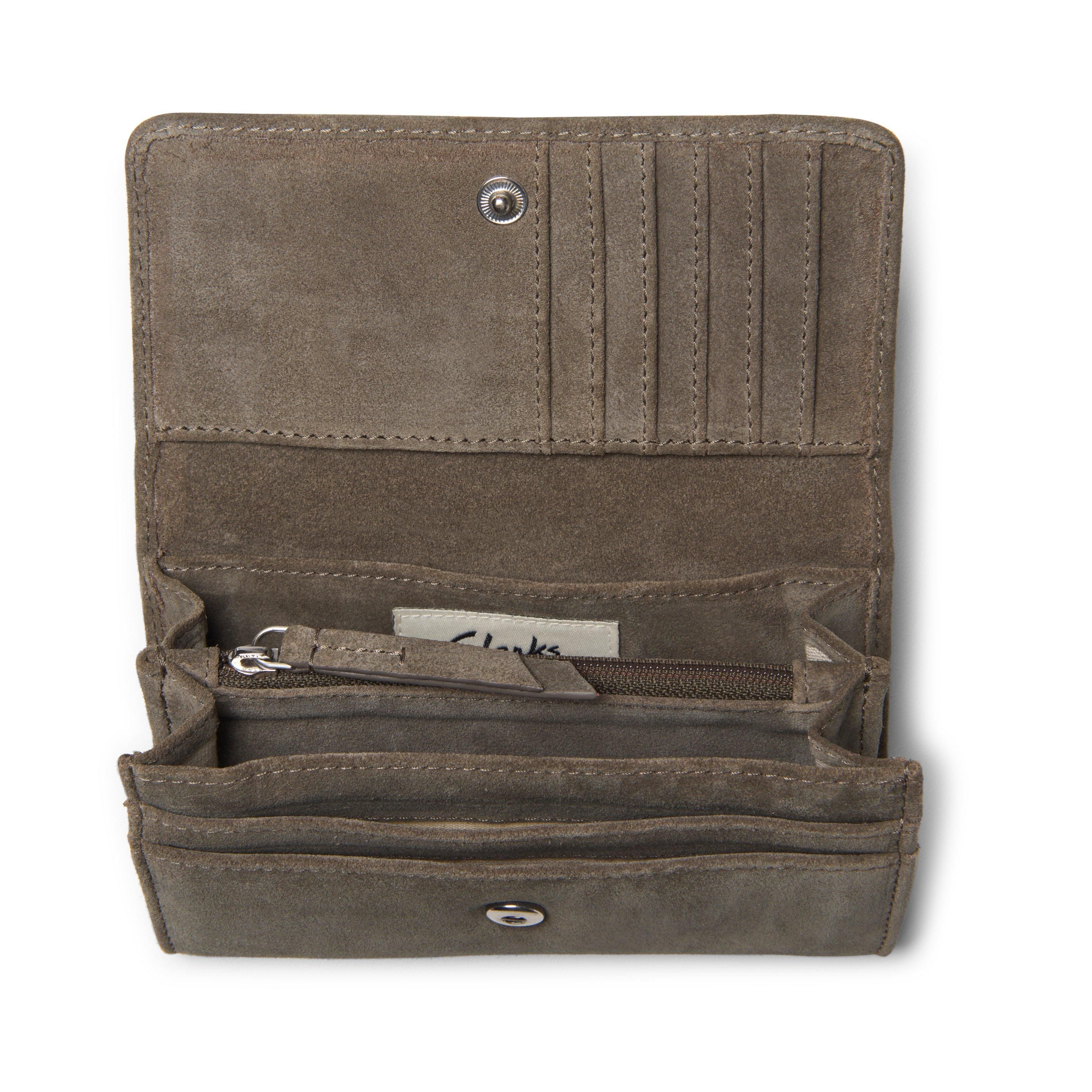 Clarks Roslyn Utility Dark Grey Suede Purse