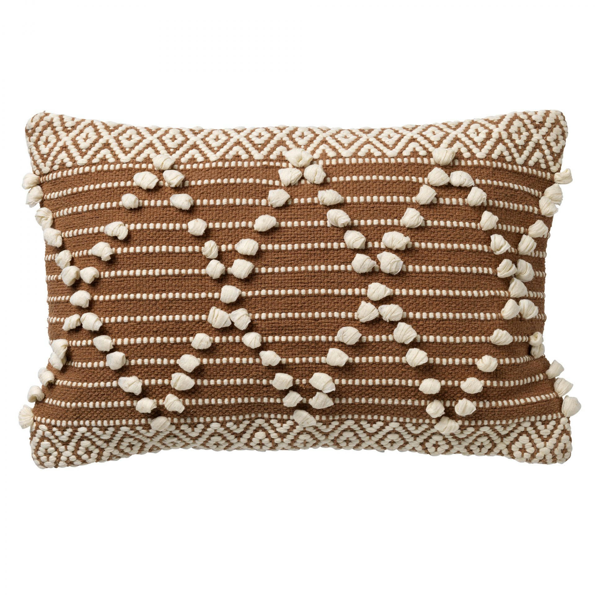 - Coussin - marron en coton 40x60 cm avec motif